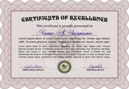 Diploma template or certificate template. Artistry design. Customizable, Easy to edit and change colors.With background. 