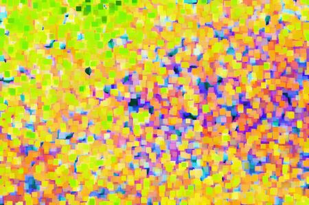 Multicolored abstract of small squares, many overlapping, with predominance of yellow and gold, like a demographic map of statistical data, for motifs of population, distribution, marketing or sales