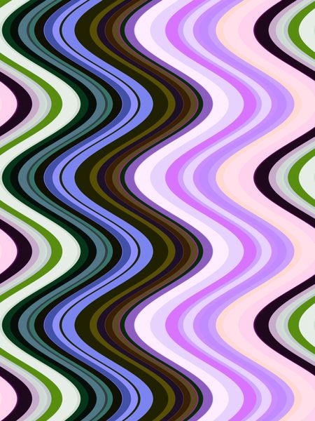 Multicolored abstract of synergism: Slinky smooth waves for themes of fluidity and alternation in background and decoration