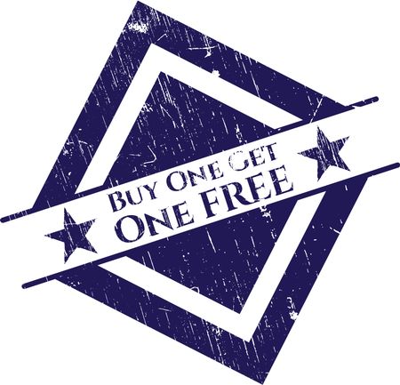 Buy one get One Free rubber grunge stamp