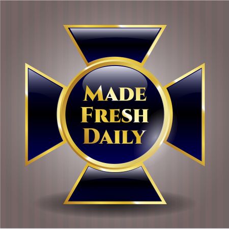 Made Fresh Daily gold shiny emblem