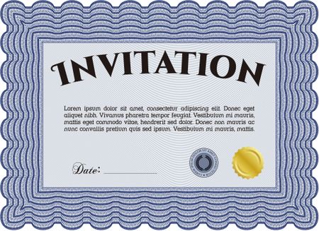Formal invitation. With background. Border, frame.Nice design. 