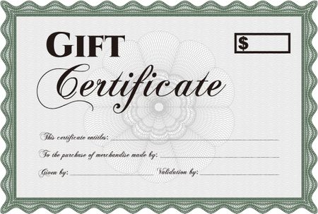 Vector Gift Certificate. Cordial design. With complex background. Border, frame.