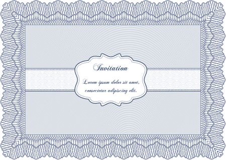 Retro invitation template. Easy to print. Nice design. Vector illustration.