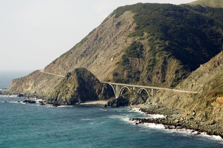 Two-lane bridge on Route 1, Big Sur Coast Highway, California