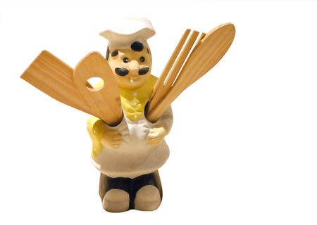 chef character holding some kitchen utensils