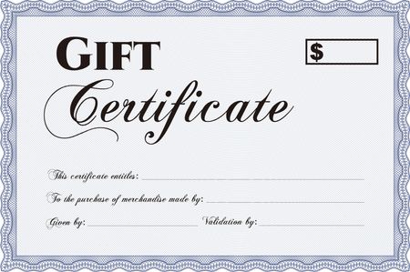 Vector Gift Certificate template. With great quality guilloche pattern. Excellent complex design. Customizable, Easy to edit and change colors.