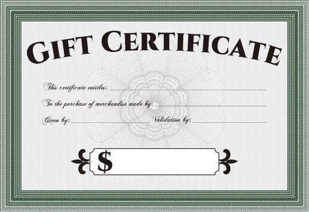 Vector Gift Certificate template. Detailed.Sophisticated design. With quality background. 