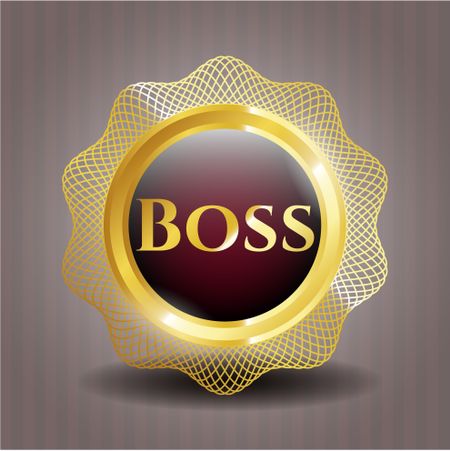 Boss gold shiny badge