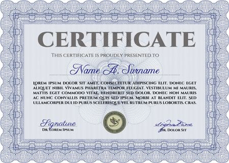 Certificate of achievement. Vector certificate template.With quality background. Retro design. 