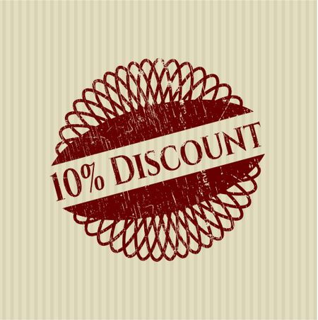 10% Discount rubber grunge stamp