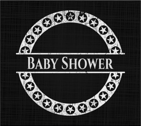 Baby Shower chalkboard emblem written on a blackboard
