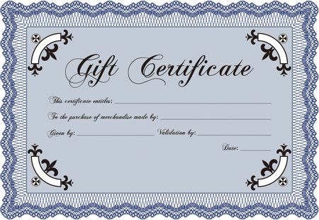 Vector Gift Certificate template. Customizable, Easy to edit and change colors.With complex background. Elegant design. 