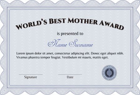 Best Mother Award. Detailed.Elegant design. With background. 