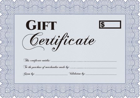 Retro Gift Certificate template. Retro design. Detailed.Easy to print. 