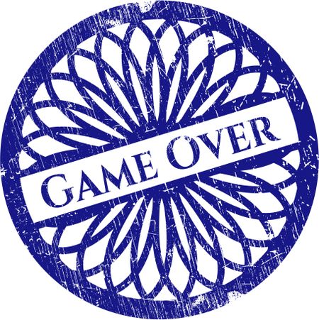 Game Over rubber grunge stamp