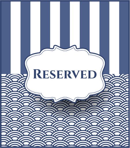 Reserved card with nice design