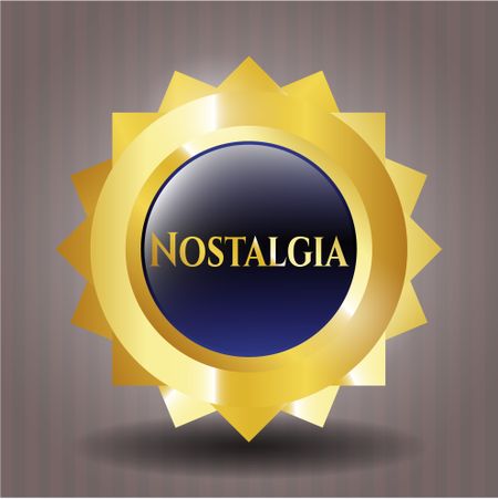 Nostalgia gold badge or emblem