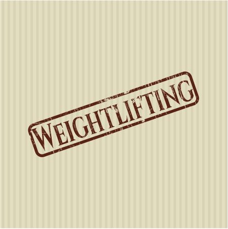 Weightlifting rubber stamp with grunge texture