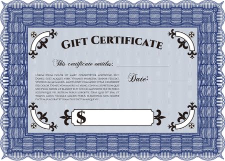 Gift certificate template. Detailed.Complex background. Excellent design. 