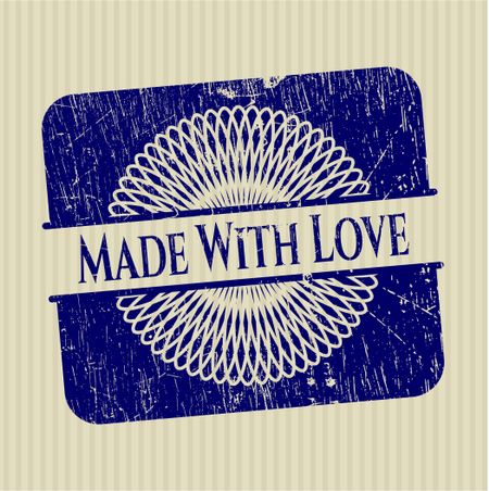 Made With Love rubber grunge texture stamp