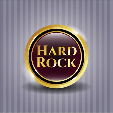 Hard Rock golden emblem or badge