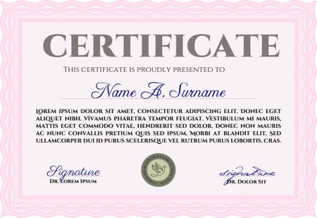 Sample Certificate. Easy to print. Customizable, Easy to edit and change colors.Sophisticated design. 