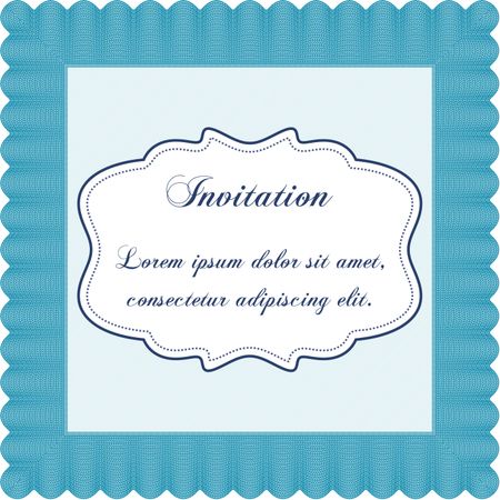 Retro vintage invitation. Sophisticated design. With guilloche pattern. Detailed.