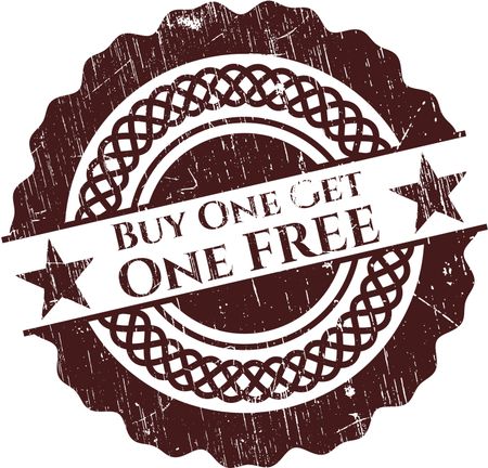 Buy one get One Free rubber grunge stamp