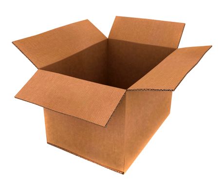 cardboard box in high detail - isolated over a white background