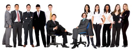 Large business group isolated over a white background