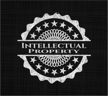 Intellectual property written with chalkboard texture
