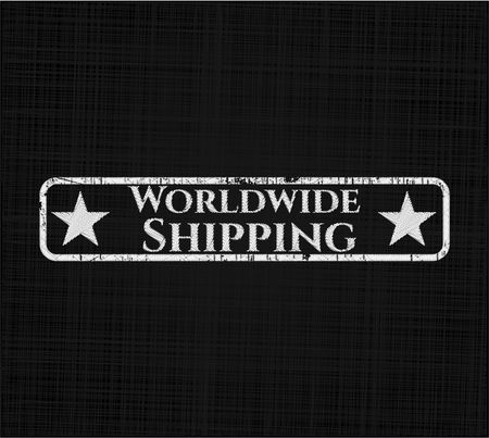 Worldwide Shipping written with chalkboard texture