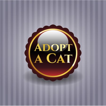 Adopt a Cat gold badge or emblem