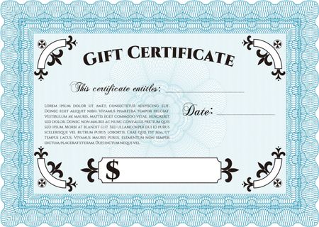 Gift certificate template. Vector illustration.Good design. Easy to print. 