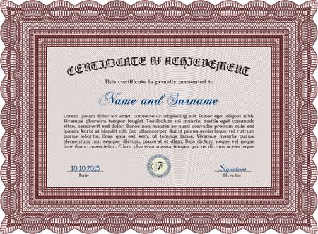 Diploma. Vector certificate template.With background. Nice design. 