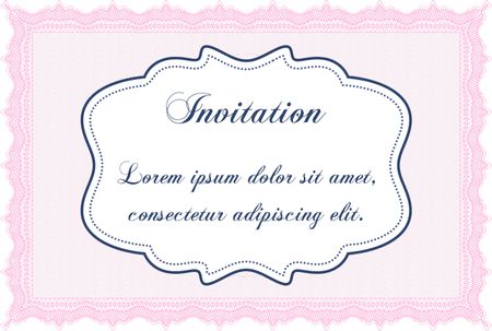 Formal invitation template. With great quality guilloche pattern. Customizable, Easy to edit and change colors.Elegant design. 