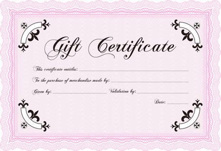 Retro Gift Certificate template. With quality background. Superior design. Detailed.
