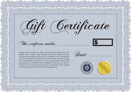 Formal Gift Certificate template. Beauty design. With background. Customizable, Easy to edit and change colors.