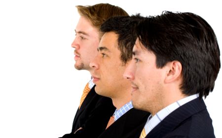 business team of men isolated over a white background