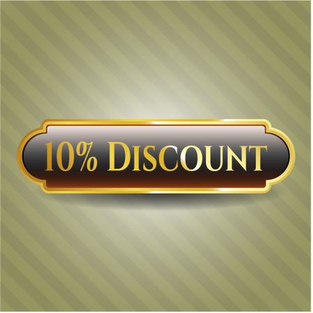 10% Discount gold badge or emblem