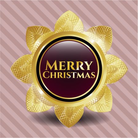 Merry Christmas gold emblem