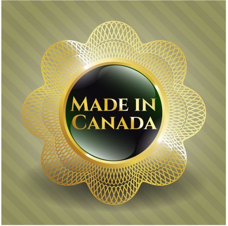Made in Canada gold emblem or badge