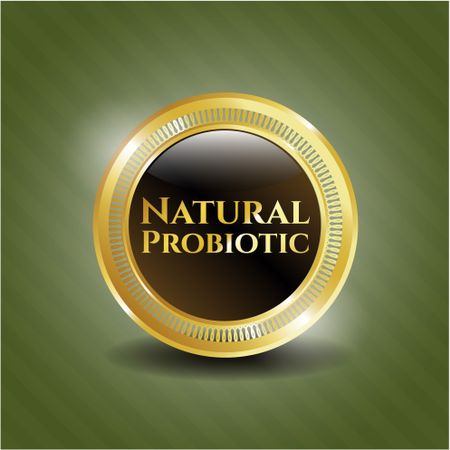 Natural Probiotic gold shiny badge