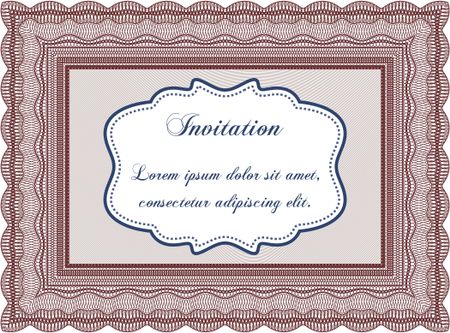 Invitation template. Easy to print. Vector illustration.Artistry design. 