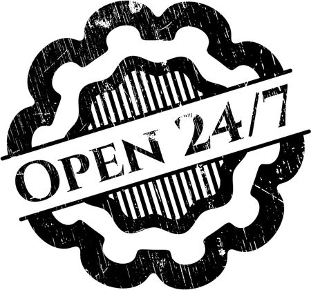 Open 24/7 grunge stamp