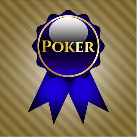 Poker gold badge or emblem