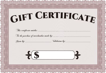 Retro Gift Certificate. Beauty design. Border, frame.With background. 