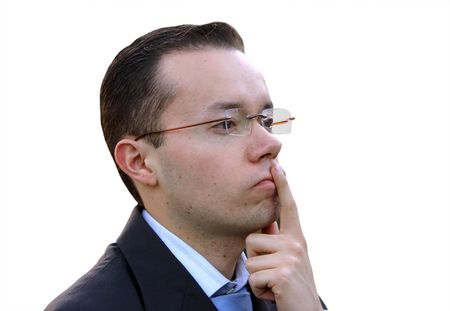 business executive with glasses - thoughtful