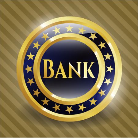 Bank gold badge or emblem